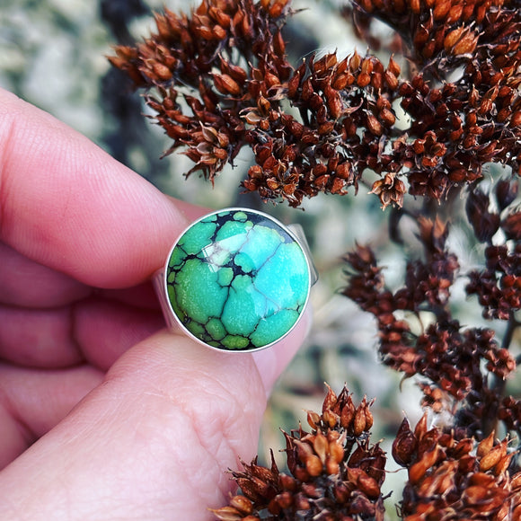 Chinese Turquoise and Sterling Silver Ring
