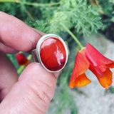 Carnelian and Sterling Silver Ring