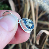 Pyrite in Schist and Sterling Silver Earrings