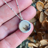 Dendritic Agate and Sterling Silver Pendant