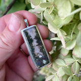 Moss Agate and Sterling Silver Pendant