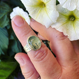 Prehnite and Sterling Silver Ring