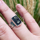 Pyrite in Slate and Sterling Silver Ring