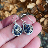 Pyrite in Schist and Sterling Silver Earrings