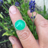Chrysoprase and Sterling Silver Ring