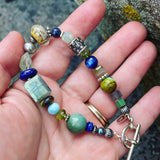 Multi-Beaded Bracelet- Cool Blues and Greens