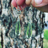 Green Amethyst and Sterling Silver Earrings