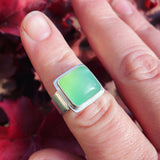 Chrysoprase and Sterling Silver Ring