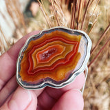 Mexican Agate and Sterling Silver Pendant with Chain