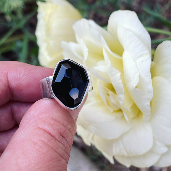 Black Obsidian and Sterling Silver Ring