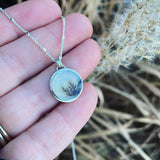 Dendritic Agate and Sterling Silver Pendant