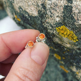 Lab Grown Padparadscha Sapphire and Sterling Silver Earrings