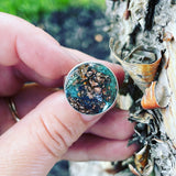 Indonesian Opalized Wood and Sterling Silver Ring