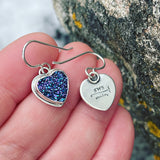 Drusy and Sterling Silver Heart Earrings