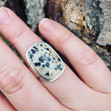 Dalmation Dolomite and Sterling Silver Ring