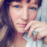 Dalmation Dolomite and Sterling Silver Ring