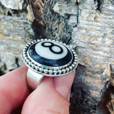 Eight Ball and Sterling Silver Ring