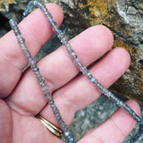 labradorite and sterling silver beaded necklace-16"