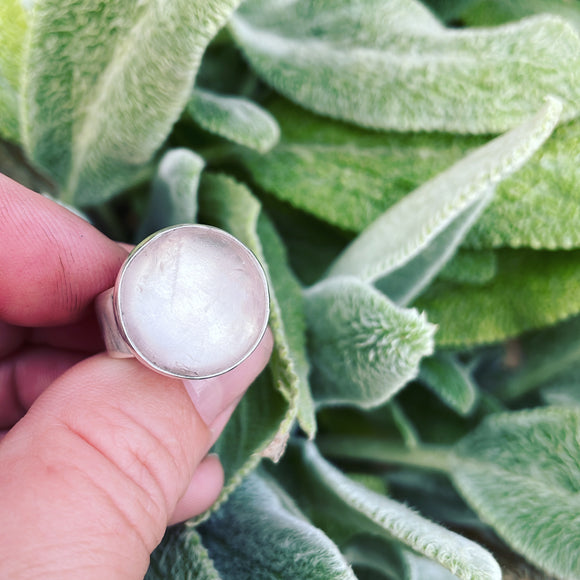 Rose Quartz and Sterling Silver Ring