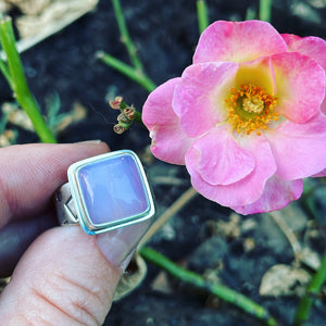 Lavender Chalcedony and Sterling Silver Ring