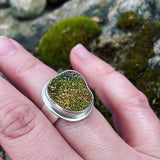 Rainbow Pyrite and Sterling Silver Ring