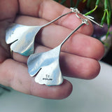 Sterling Silver Gingko Leaf Earrings