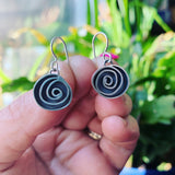 Swirl Rose Sterling Silver Earrings