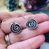 Swirl Rose Sterling Silver Earrings