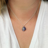 Blue Chalcedony and Sterling Silver Necklace