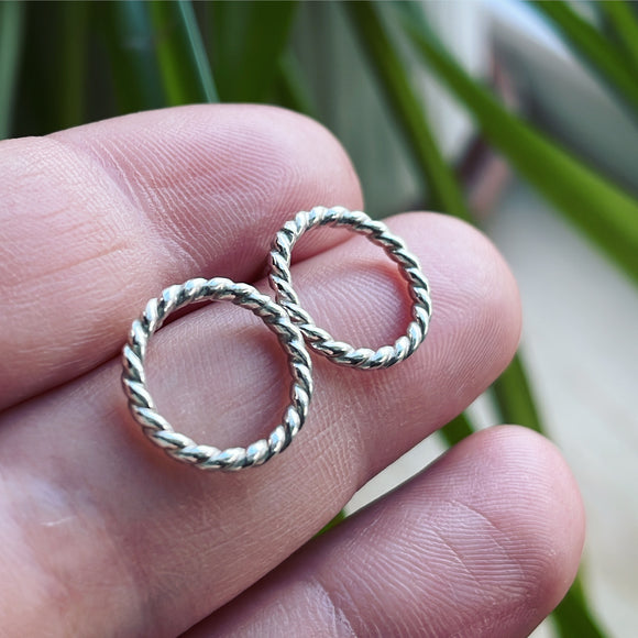 Sterling Silver Circle Twist Posts