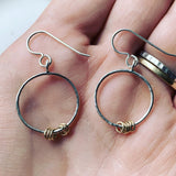 14K Gold and Sterling Silver Earrings