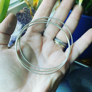 Sterling Silver Set of Three Bangles