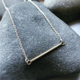 14K Gold and Sterling Silver Bar Necklace