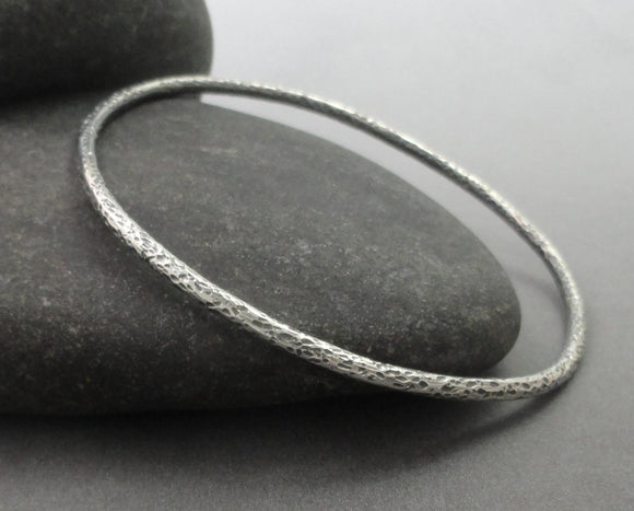Textured Sterling Silver Bangle
