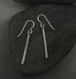 Sterling Silver Textured Rod Earrings