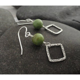 Gaspeite and Sterling Silver Dangle Earring