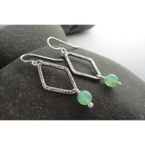 Chrysoprase and Sterling Silver Earrings