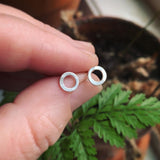 Extra Small Circle Sterling Silver Post Earrings