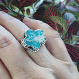Plume Agate Doublet and Sterling Silver Ring