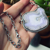 Laguna Agate and Sterling Silver Necklace-