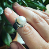 Pearl and Sterling Silver Ring
