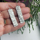 Birch Texture Sterling Silver Earrings