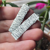 Birch Texture Sterling Silver Earrings