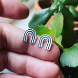 Rainbow Arch Sterling Silver Post Earrings