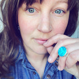 Chrysocolla and Sterling Silver ring