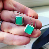 Chrysoprase and Sterling Silver Earrings