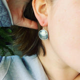 Framed Sterling Silver Earrings
