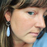 Blue Lace Agate and Sterling Silver Earrings