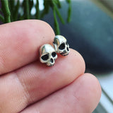 Sterling Silver Skull Post Earrings