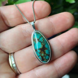 Hubei Turquoise and Sterling Silver Pendant
